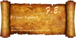 Friss Egbert névjegykártya